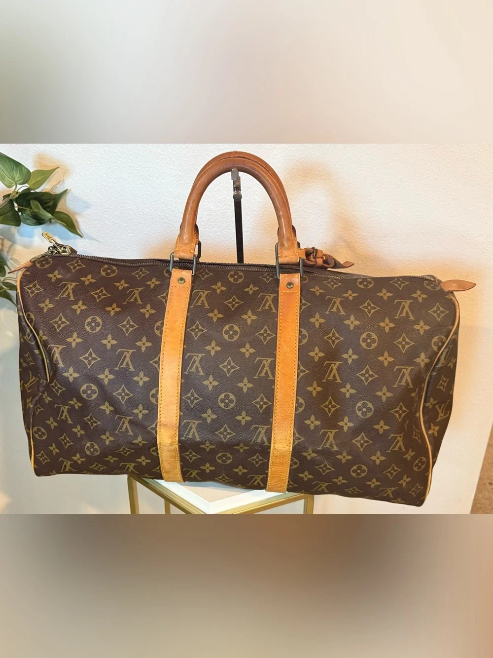 Vintage 1985 Louis Vuitton Monogram Keepall 55 Bandoulière Travel Duffel Bag